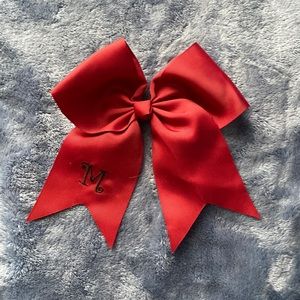 Red M Monogrammed Bow